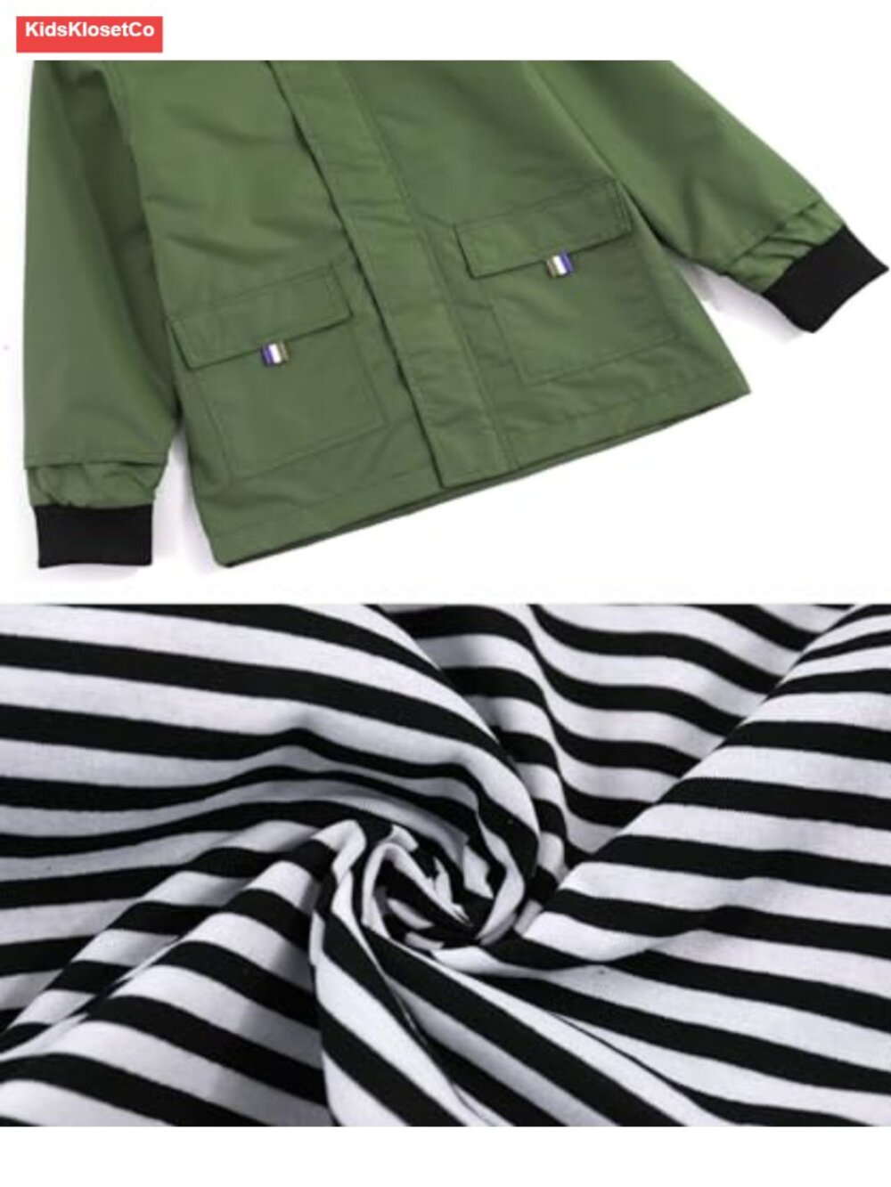 Kids Waterproof Rain Jacket Hooded Cotton Lined Windbreaker - Picture 4 of 5